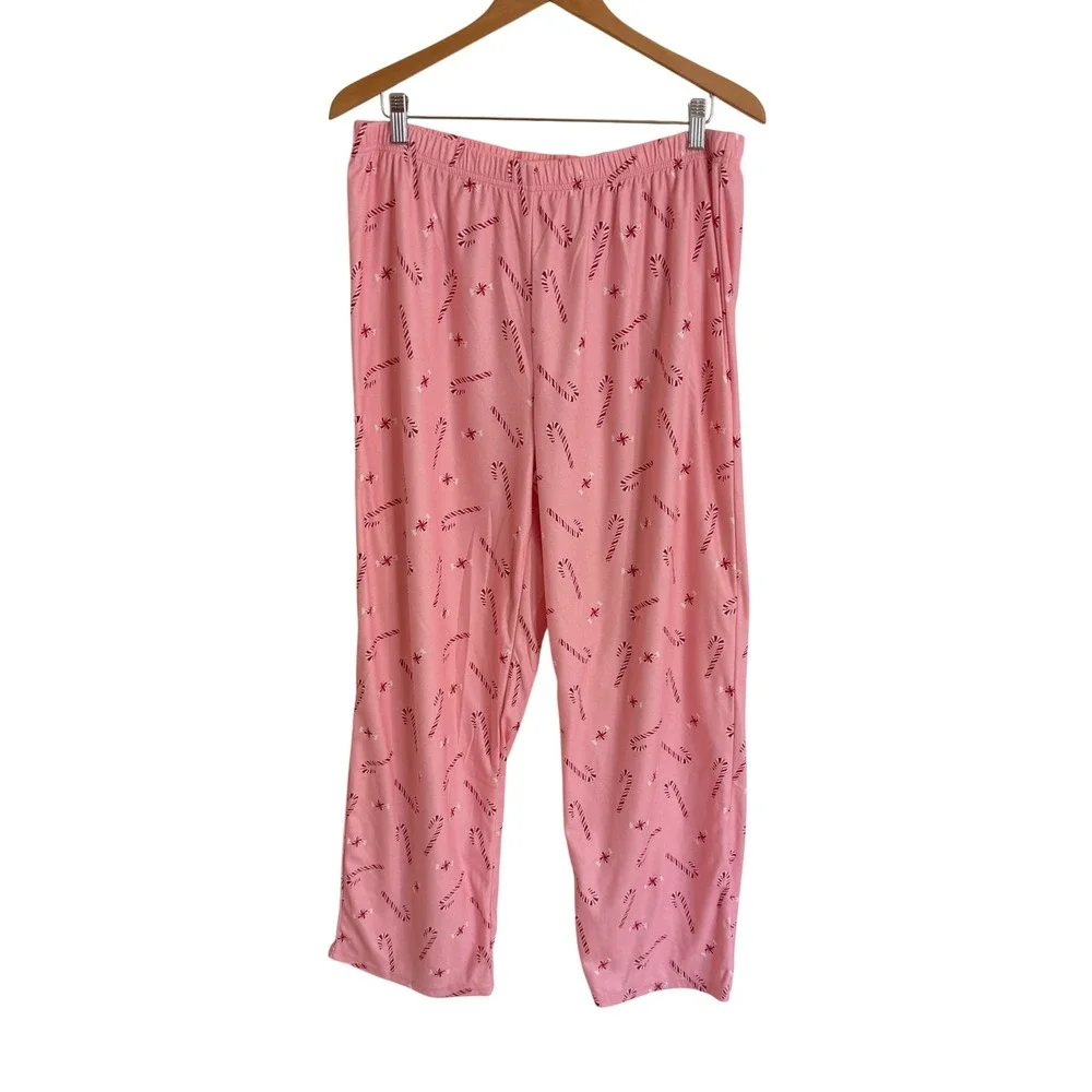 Carters Bedtime Womens Pink Candy Cane Holiday Pajama Set‎ Size Large New NWT